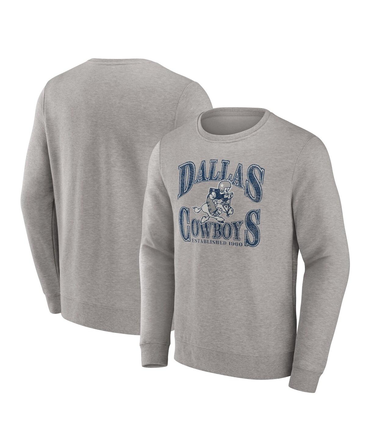 Fanatics Men's  Heather Charcoal Dallas Cowboys Playability Pullover Sweatshirt