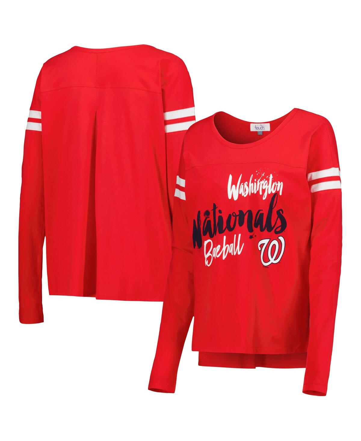 Touché Women's Touch Red Washington Nationals Free Agent Long Sleeve T-shirt