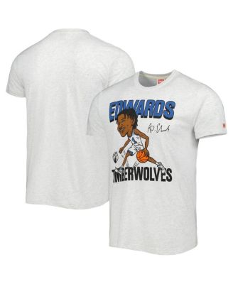 Mens Homage Anthony Edwards Ash Minnesota Timberwolves Caricature Tri-Blend T-shirt 7190₽