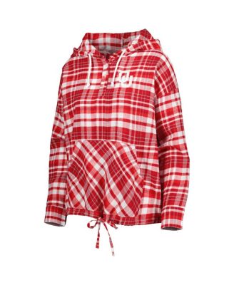 Women's Crimson Oklahoma Sooners Mainstay Plaid Pullover Hoodie
