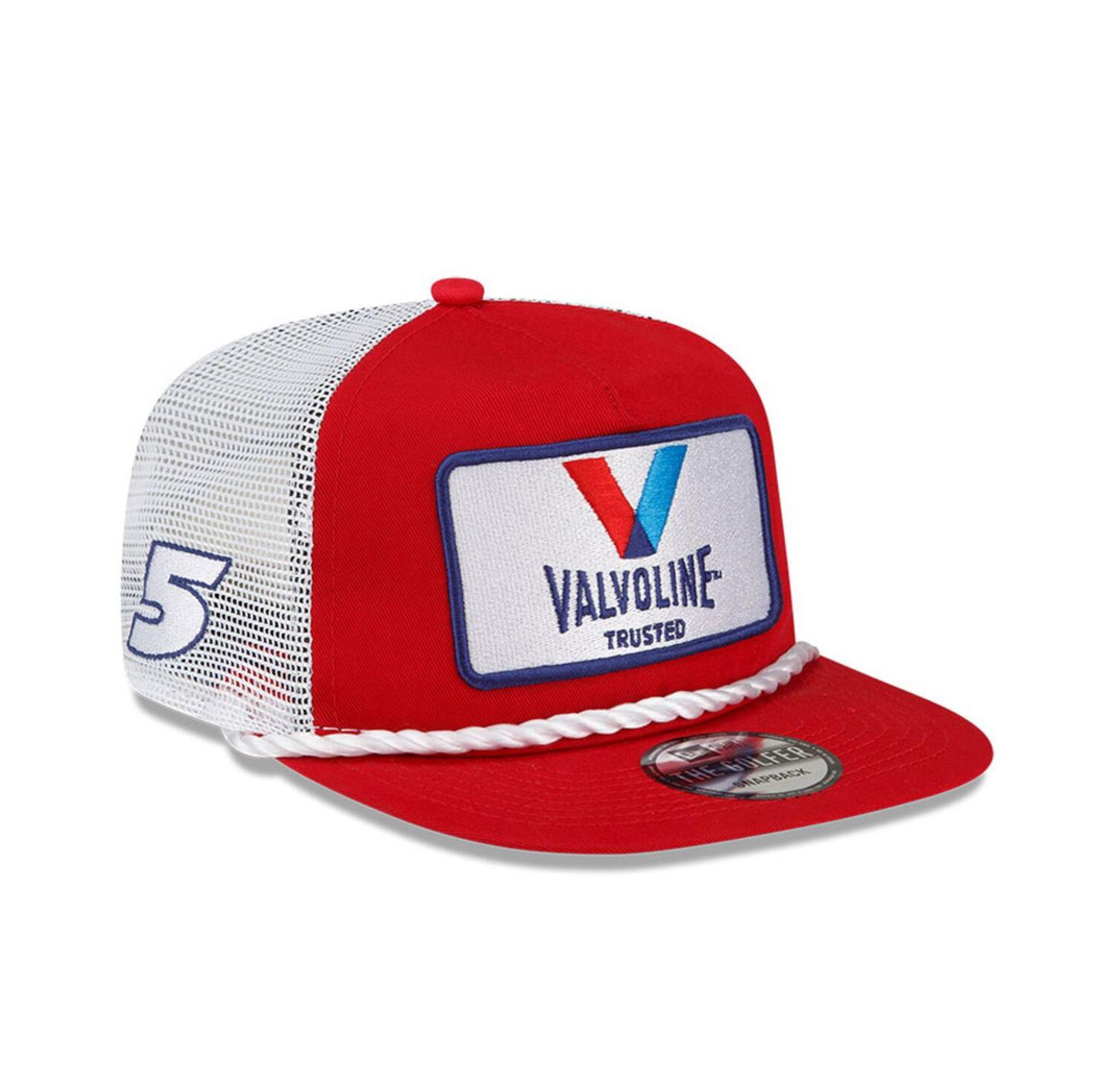 Men's Red, White Kyle Larson Golfer Snapback Adjustable Hat