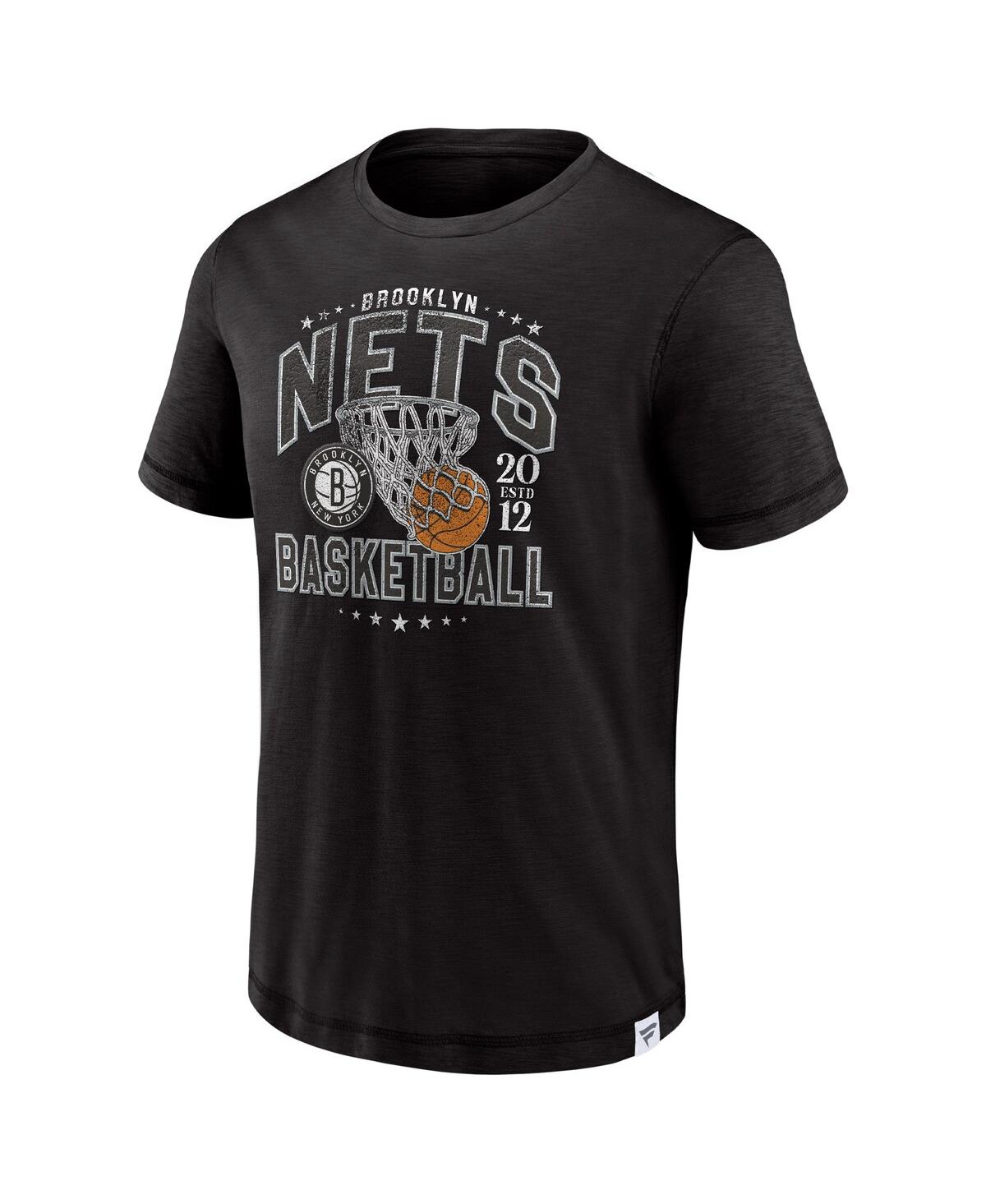 Men's FanaticsBrooklyn Nets Reinforce True Classics Vintage-Inspired Slub T-shirt - Black