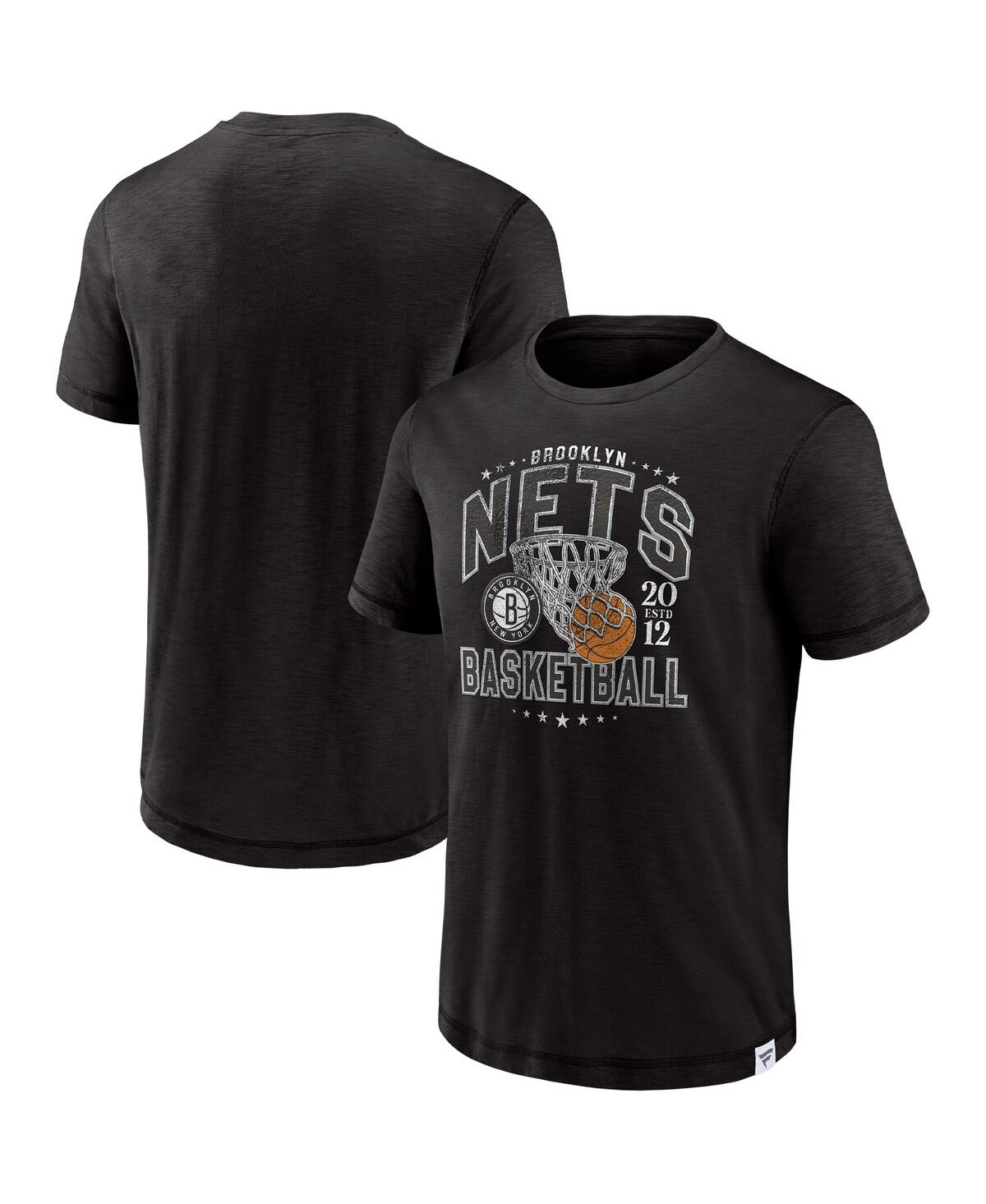 Men's FanaticsBrooklyn Nets Reinforce True Classics Vintage-Inspired Slub T-shirt - Black