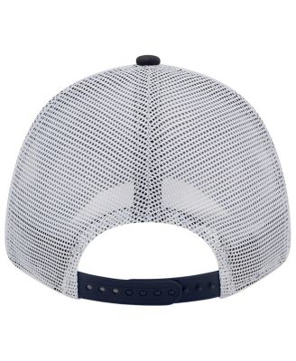 Men's Navy, White New York Yankees Logo Patch 9FORTY Trucker Snapback Hat