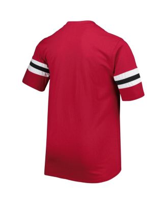 Men's Cardinal Arizona Cardinals Big and Tall Arm Stripe T-shirt