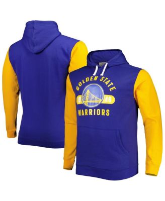 Men's Royal, Gold Golden State Warriors Big and Tall Bold Attack Pullover Hoodie