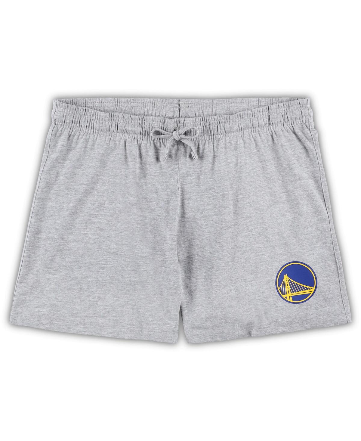 Women's Concepts Sport Heather Gray Los Angeles Lakers Plus Size Long Sleeve T-shirt and Shorts Sleep Set - Heather Gray