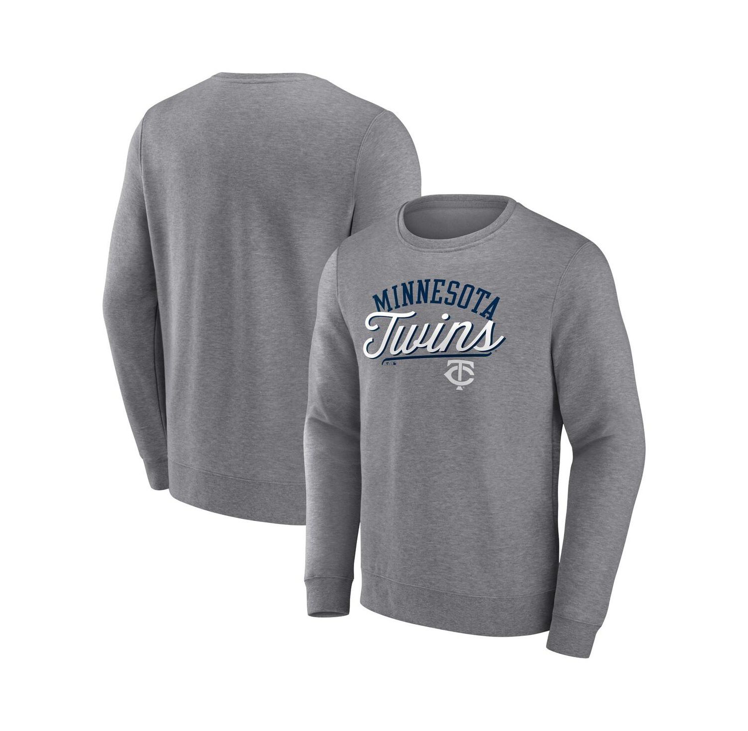 Men's Heather Gray Minnesota Twins Simplicity Pullover Sweatshirt