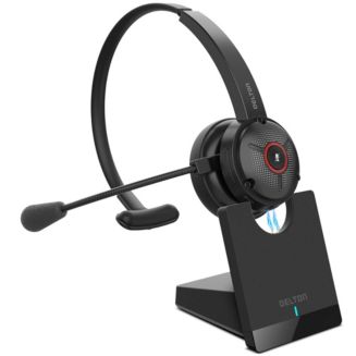 Delton 50X Noise Canceling Bluetooth Computer Headset with Charging ...