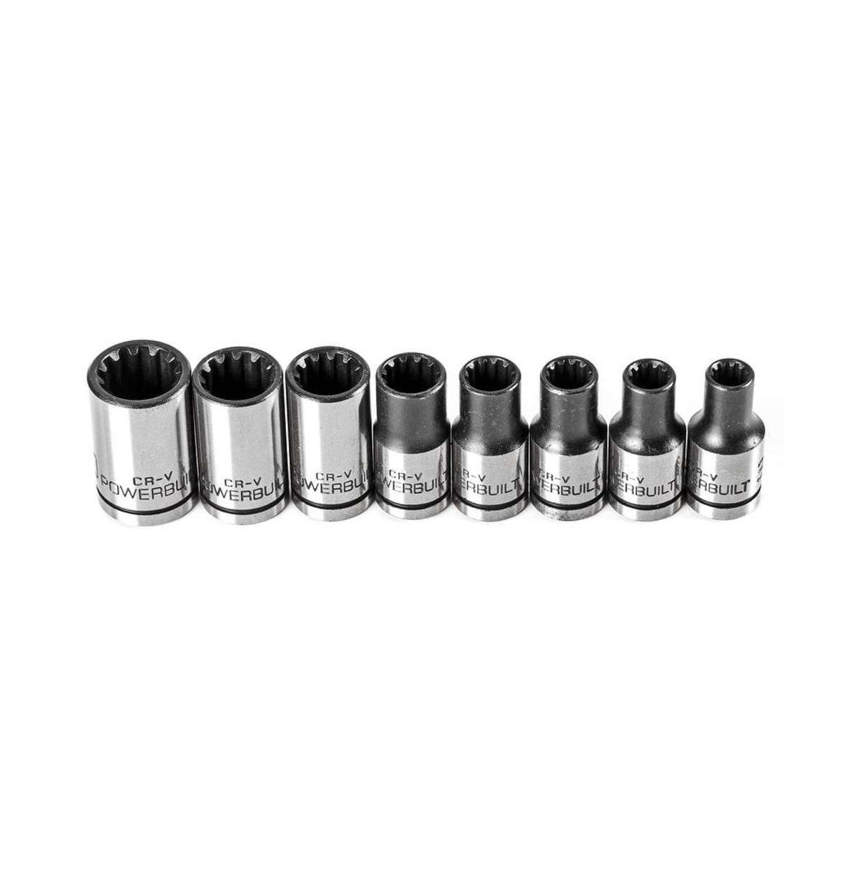 8 Piece 1/4 Inch Drive Universal Socket Set with Tray - Silver