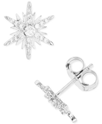Cubic Zirconia Star Stud Earrings