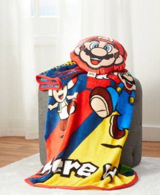 SUPER MARIO Nintendo 2-Pc. Pillow & Blanket Nogginz Set