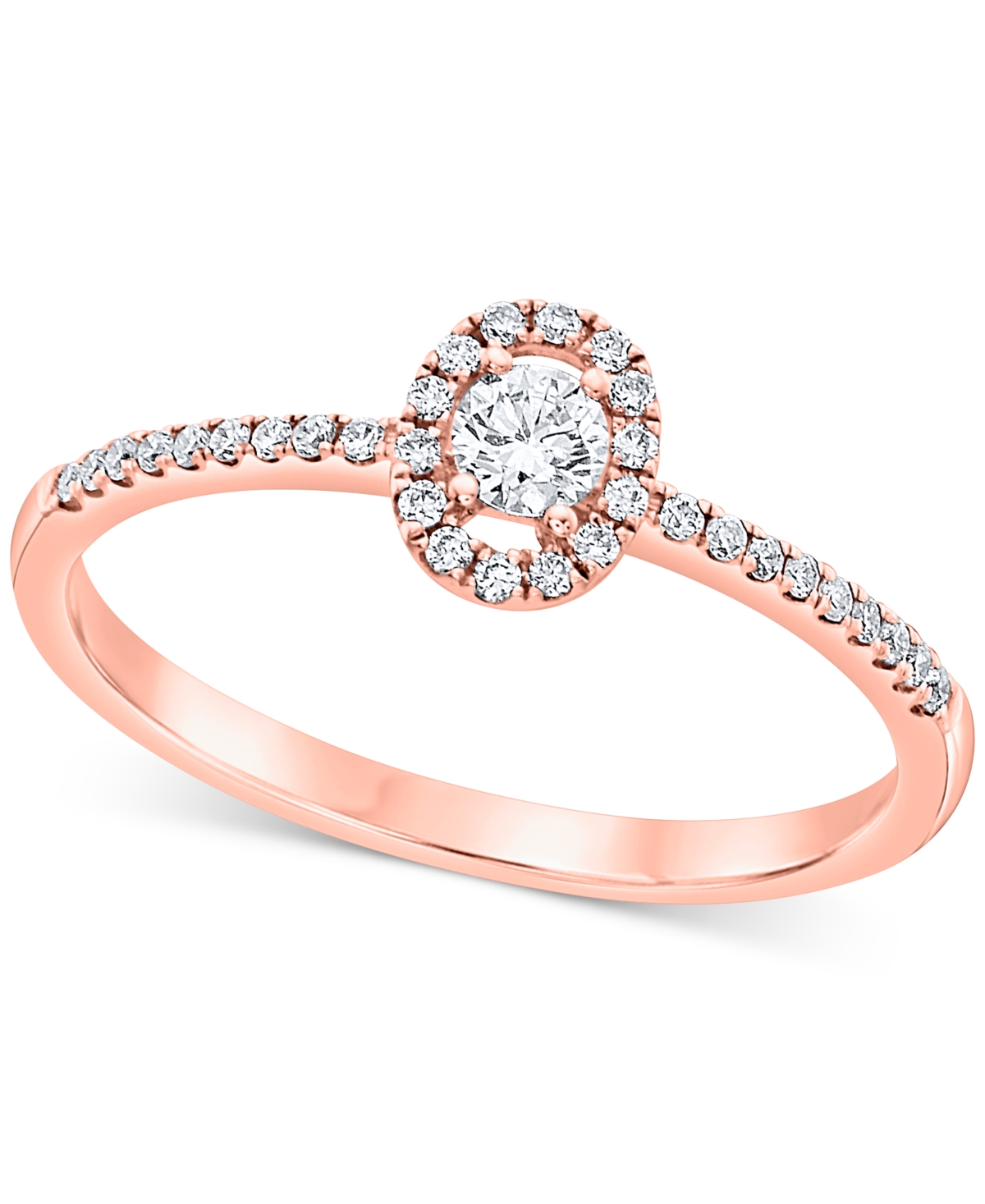 Diamond Halo Engagement Ring (1/4 ct. t.w.) in 14k White, Yellow or- Rose Gold
