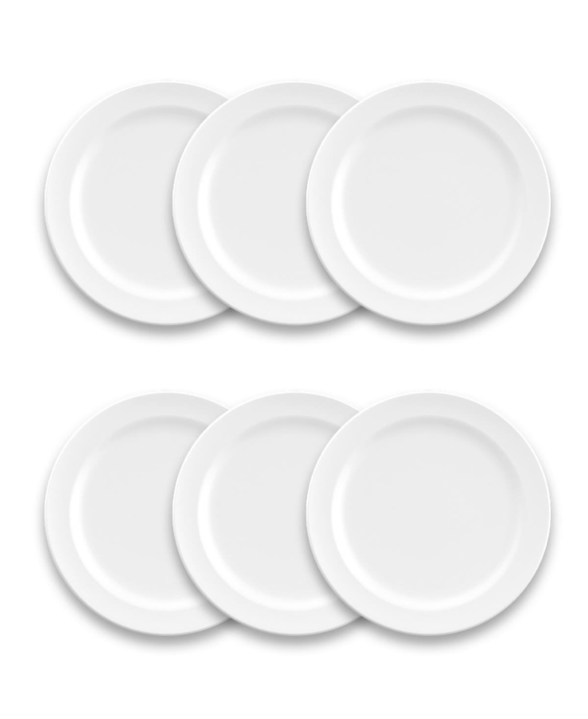 Melamine Edge Matte Salad Plate Set of 6 - White