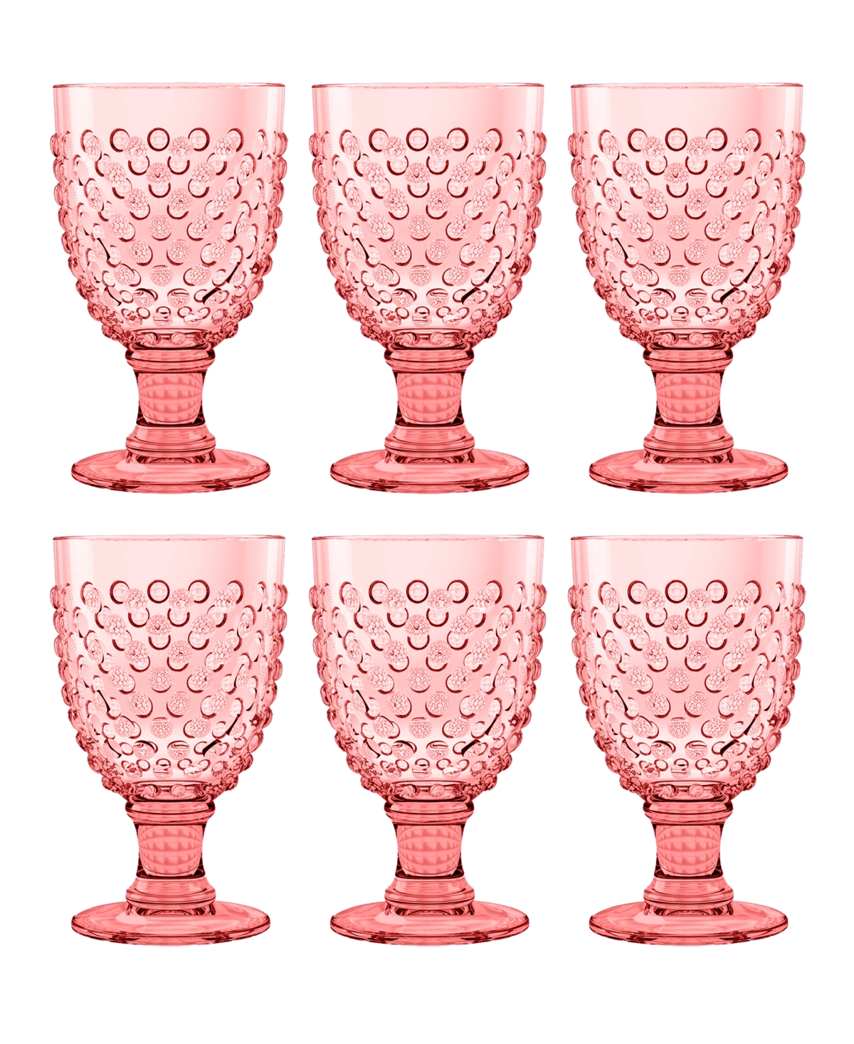 Tarhong Hobnail Goblet Set Of 6 In Pink