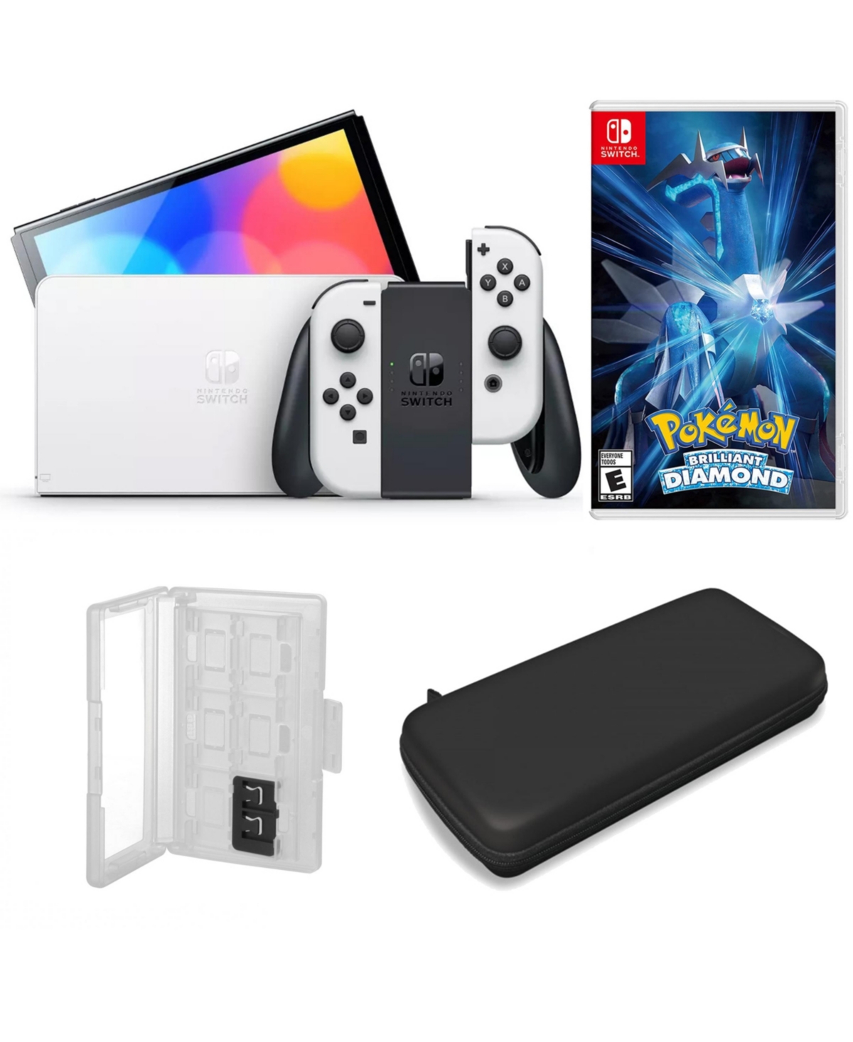UPC 658580286170 product image for Nintendo Switch Oled in White with Pokemon Diamond & Accessories | upcitemdb.com