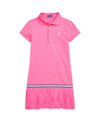폴로 랄프로렌 메쉬 원피스 Polo Ralph Lauren Big Girls Short Sleeves Pleated Stretch Mesh Dress,Desert Pink