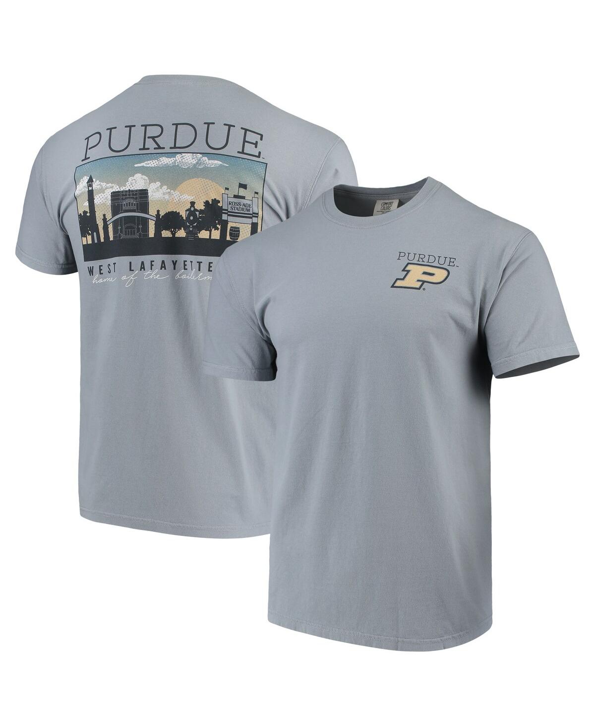 Men's Gray Purdue Boilermakers Team Comfort Colors Campus Scenery T-shirt - Gray