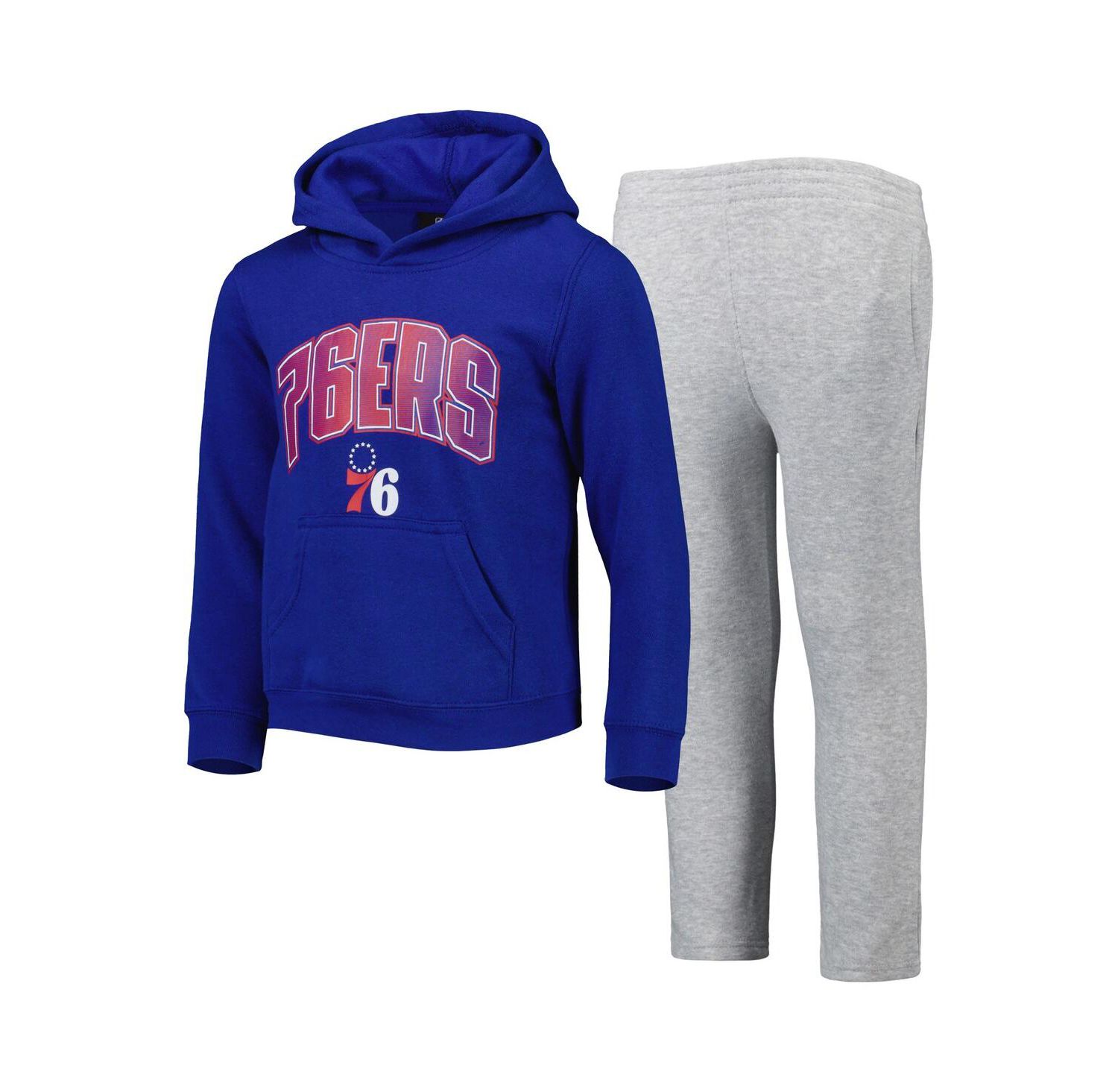 Little Boys and Girls Royal, Heather Gray Philadelphia 76ers Double Up Pullover Hoodie and Pants Set
