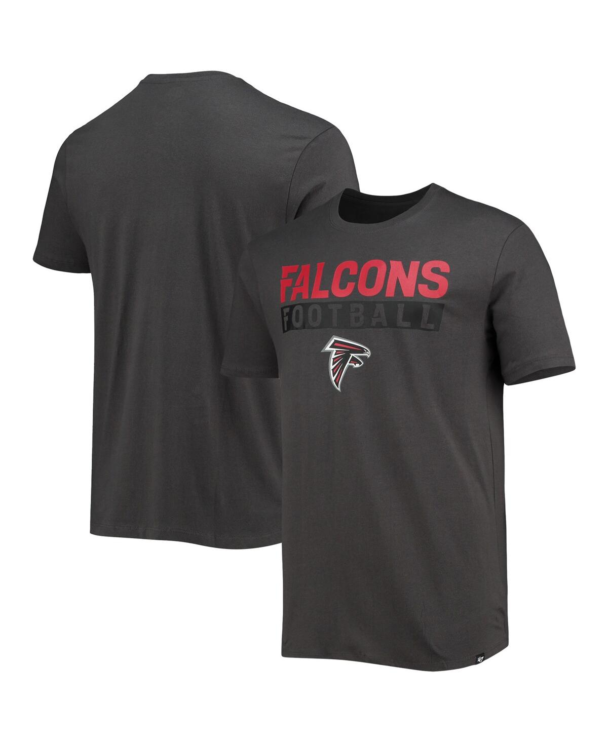 47 Brand Men's ' Charcoal Atlanta Falcons Dark Ops Super Rival T-shirt In Black