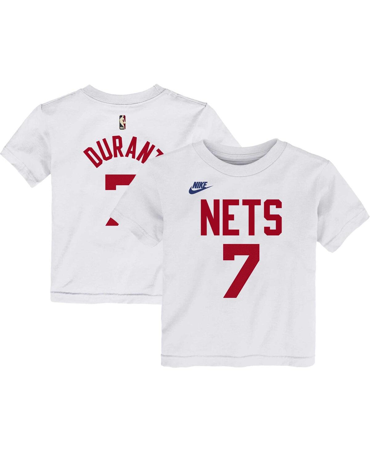 NIKE TODDLER BOYS AND GIRLS NIKE KEVIN DURANT WHITE BROOKLYN NETS 2022/23 CLASSIC EDITION NAME AND NUMBER