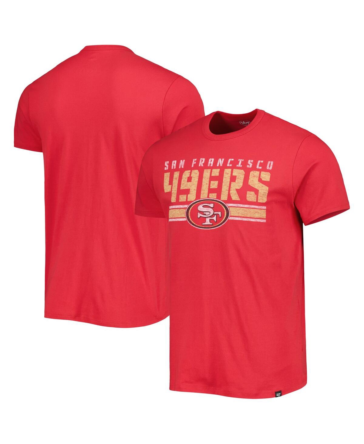 Men's '47 BrandSan Francisco 49Ers Team Stripe T-shirt - Scarlet