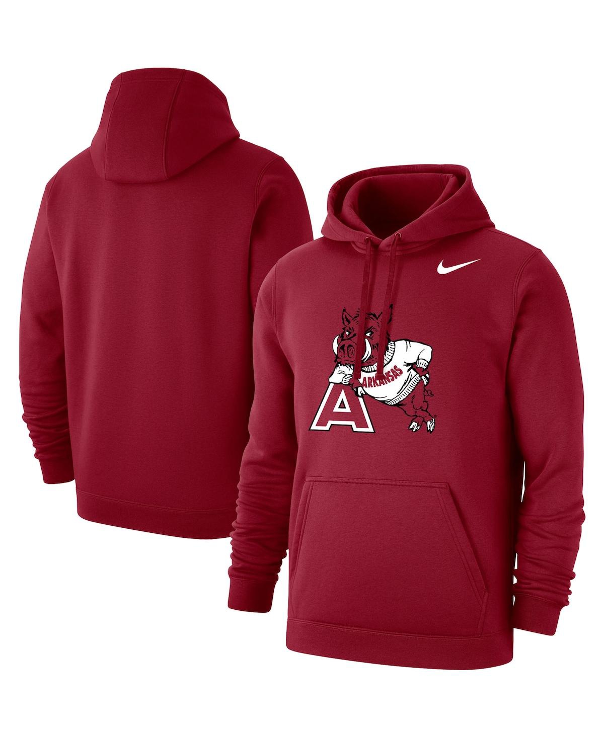 Shop Nike Men's  Cardinal Arkansas Razorbacks Vintage-like Team Logo Pullover Hoodie