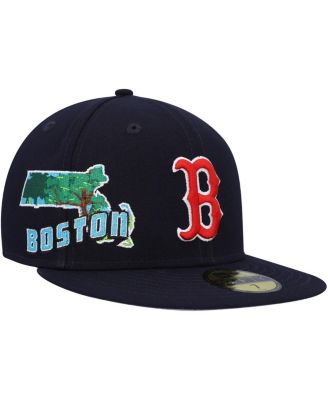 Mens New Era Navy Boston Red Sox Stateview 59FIFTY Fitted Hat 7590₽