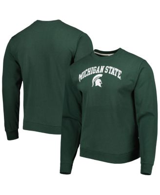 Мужская студенческая одежда League Collegiate Wear Зеленый флисовый пуловер Michigan State Spartans 1965 года выпуска Arch Essential.