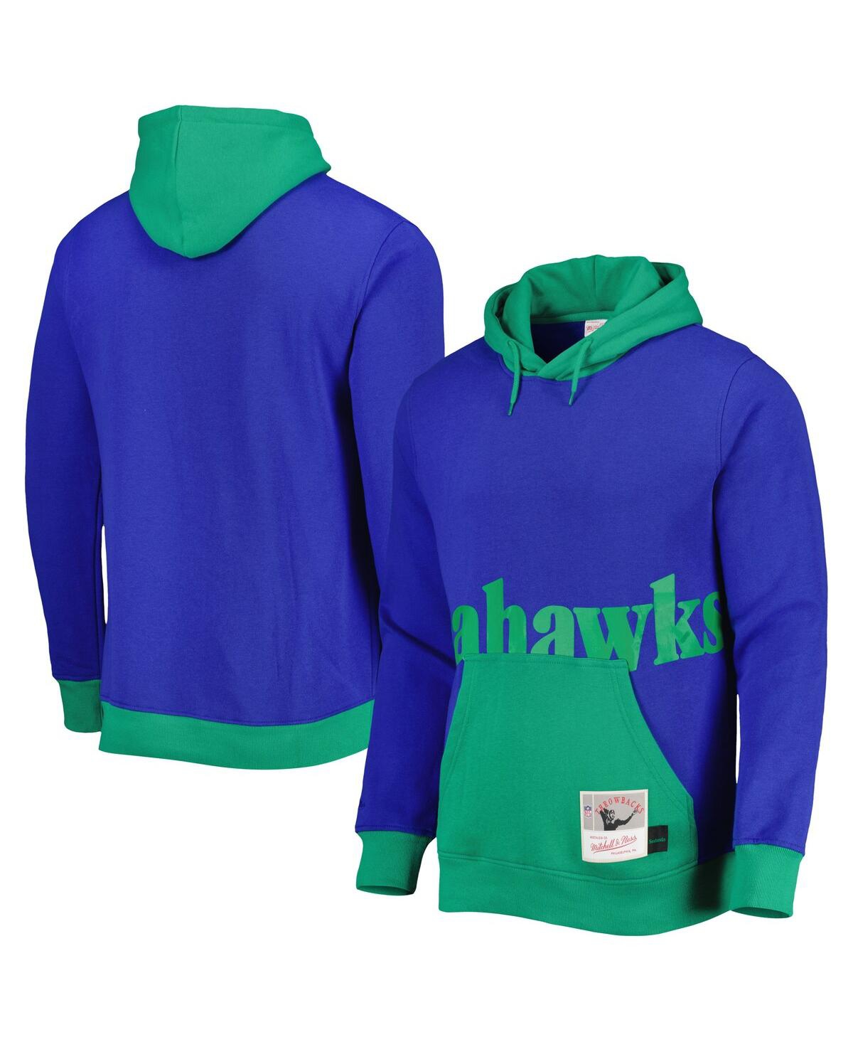 Mitchell & Ness Men's  Royal Seattle Seahawks Big Face 5.0 Pullover Hoodie In Royal