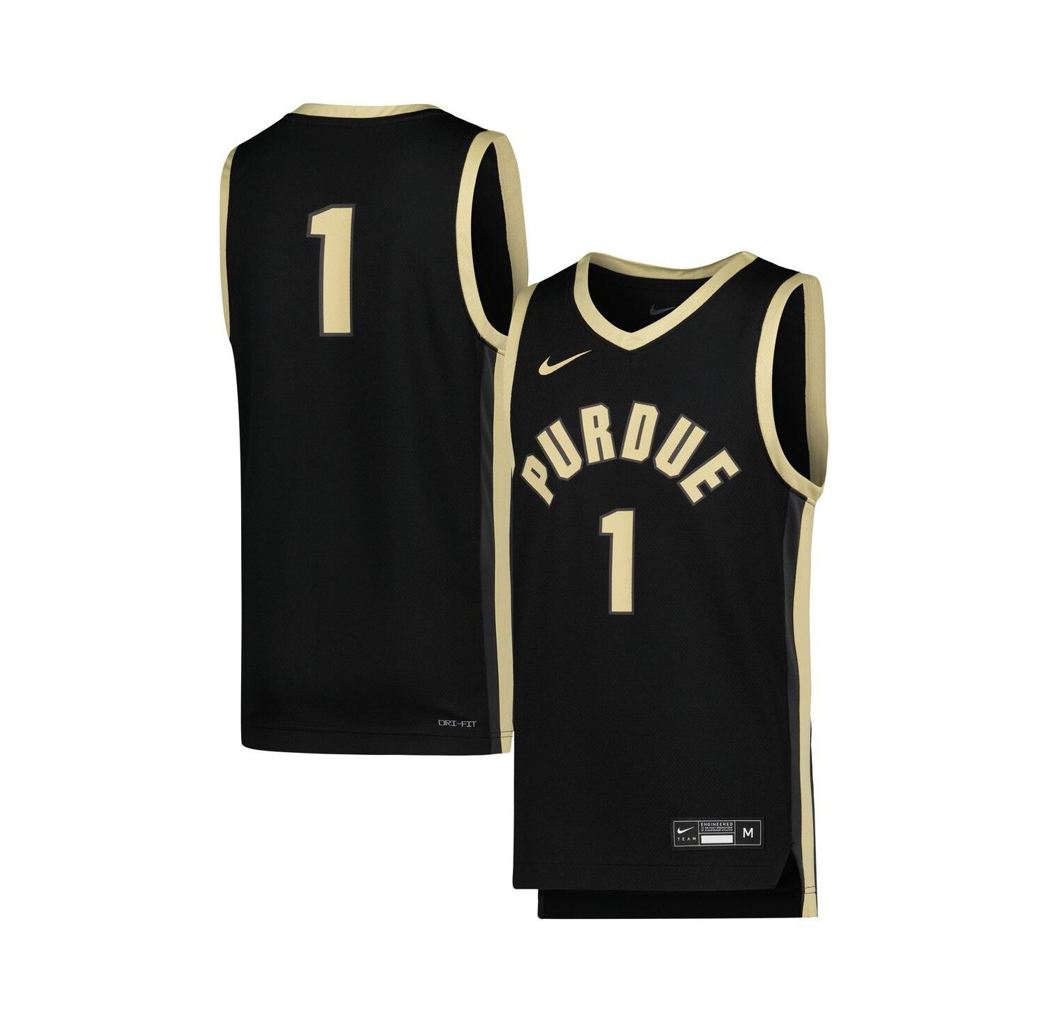 Big Boys and Girls #1 Black Purdue Boilermakers Icon Replica Basketball Jersey