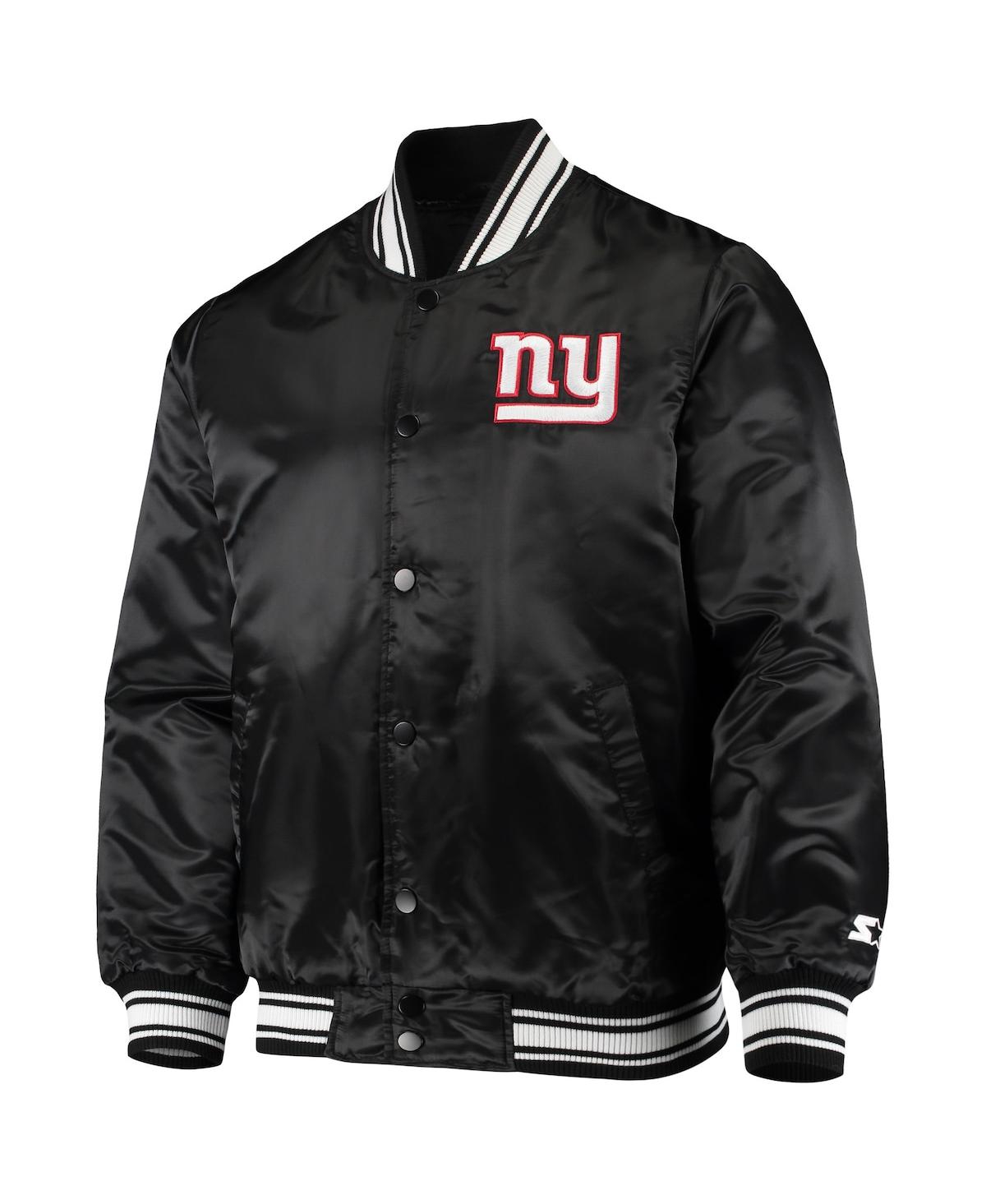 Men's StarterNew York Giants Locker Room Satin Varsity Full-Snap Jacket - Black