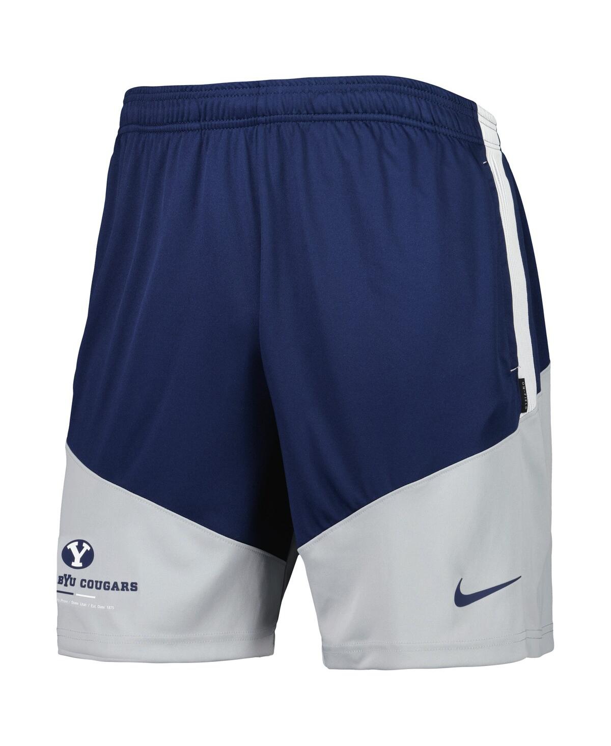 Shop Nike Men's  Navy, Gray Byu Cougars Performance Player Shorts In Navy,gray