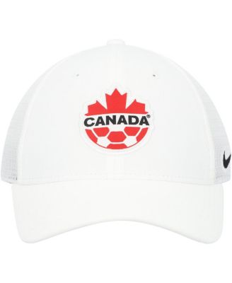 Men's White Canada Soccer Legacy91 Aerobill Performance Flex Hat