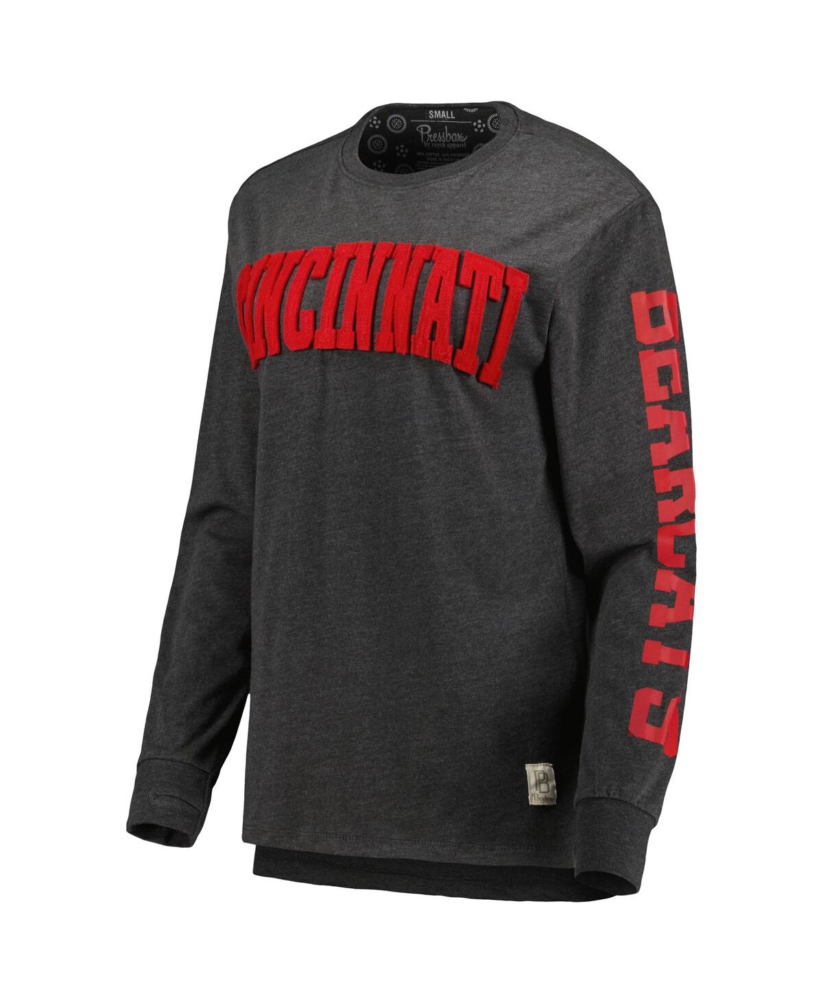 Women's PressboxCincinnati Bearcats Two-Hit Canyon Long Sleeve T-shirt - Black