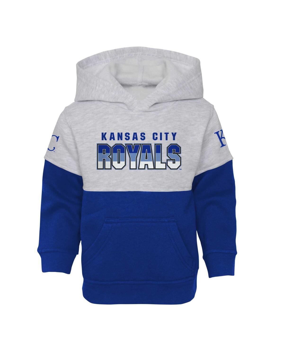 Outerstuff Toddler Boys And Girls Royal, Heather Gray Kansas City Royals Two-piece Playmaker Set In Royal,heather Gray