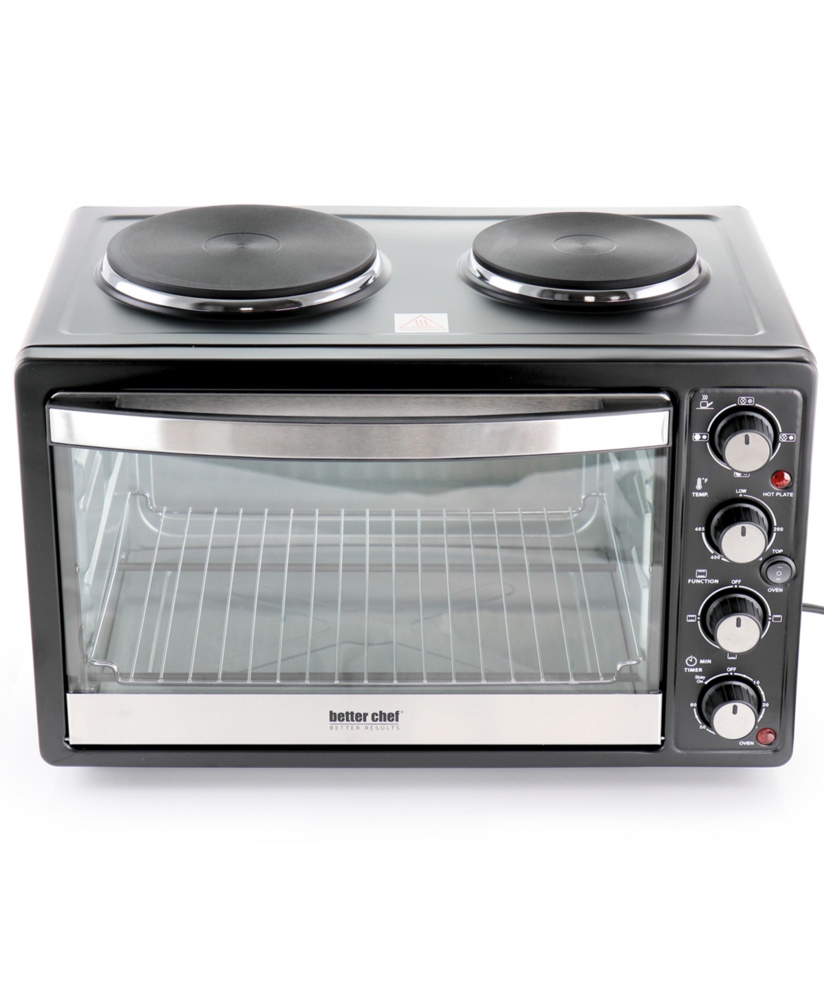 Better Chef Central Xl Toaster Oven and Broiler with Dual Solid Element Burners - Black