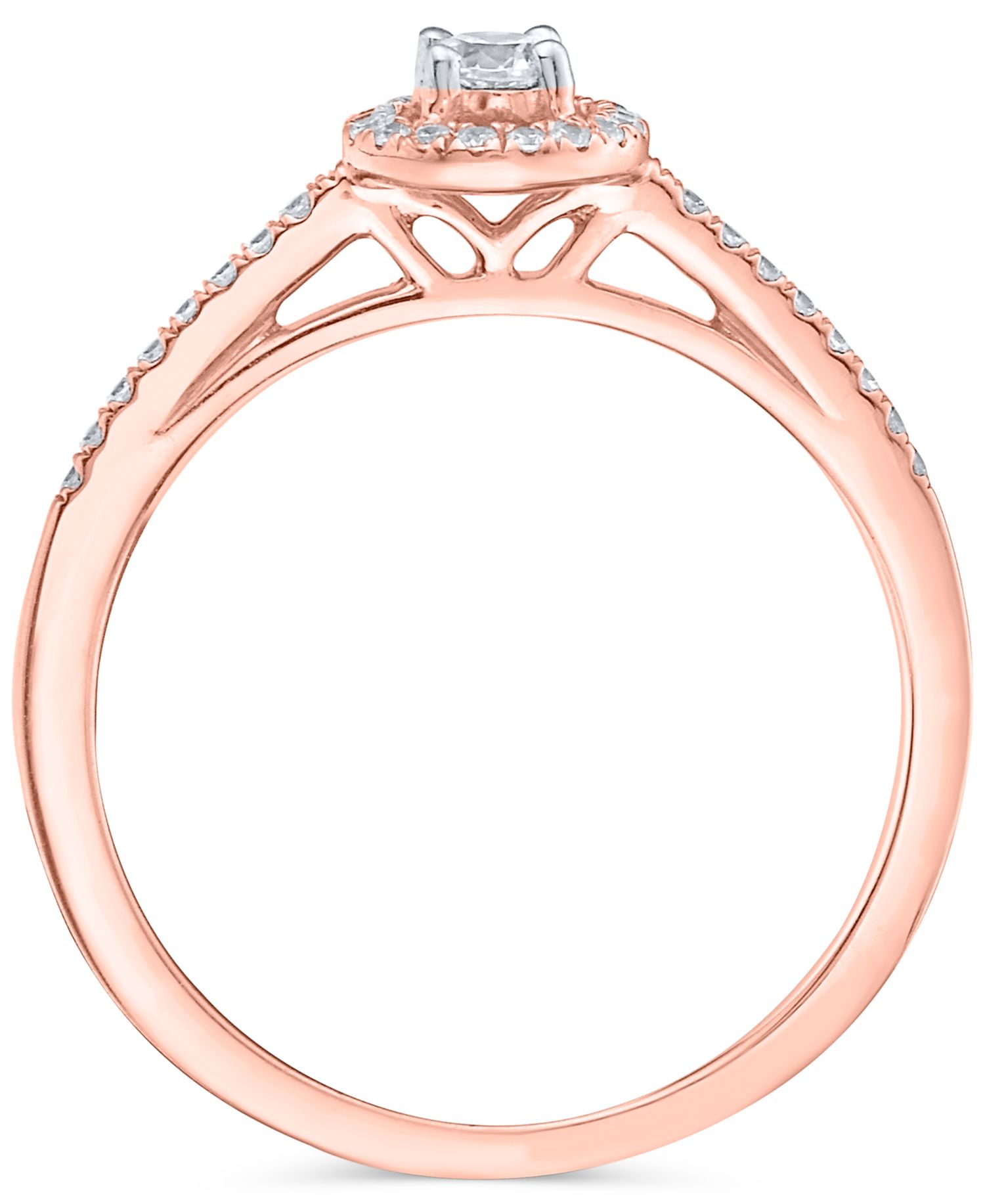 Diamond Halo Engagement Ring (1/4 ct. t.w.) in 14k White, Yellow or Rose Gold