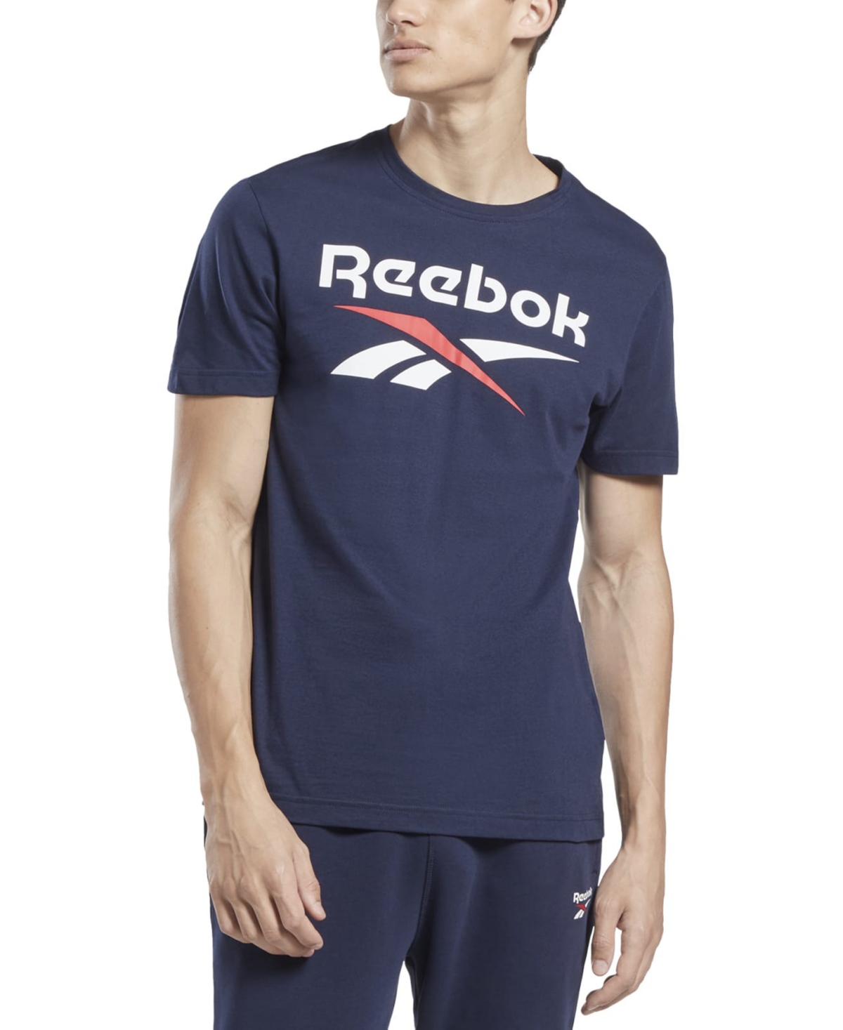 Reebok Men's Slim-fit Identity Big Logo Short-sleeve T-shirt In Blue