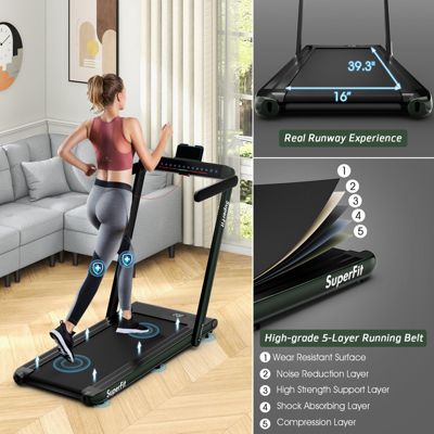 2.25HP 2 in 1 Dual Display Treadmill Jogging Machine