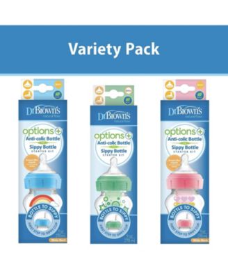 Baby Anti-Colic Options+ Wide-Neck Baby Bottle to Sippy Bottle, 9oz, 3 pack