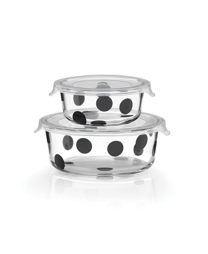 Kate Spade New York Deco Dot Round Food Storage Set, 2 Piece Macy's