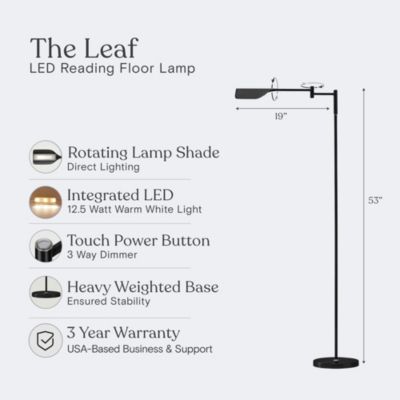 Leaf  Modern Pharmacy Reading LED Floor Lamp with Adjustable Neck (53")