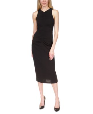 Michael Kors Women's Ruched Sleeveless Midi Dress - Macy's