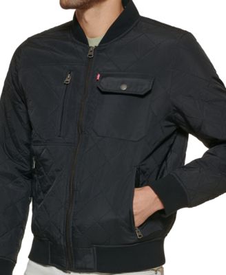 Men's Regular-Fit Diamond-Quilted Bomber Jacket 
