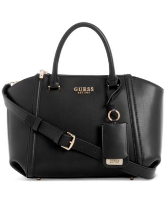 GUESS - Leie Status Medium Faux Leather Zip-Top Satchel