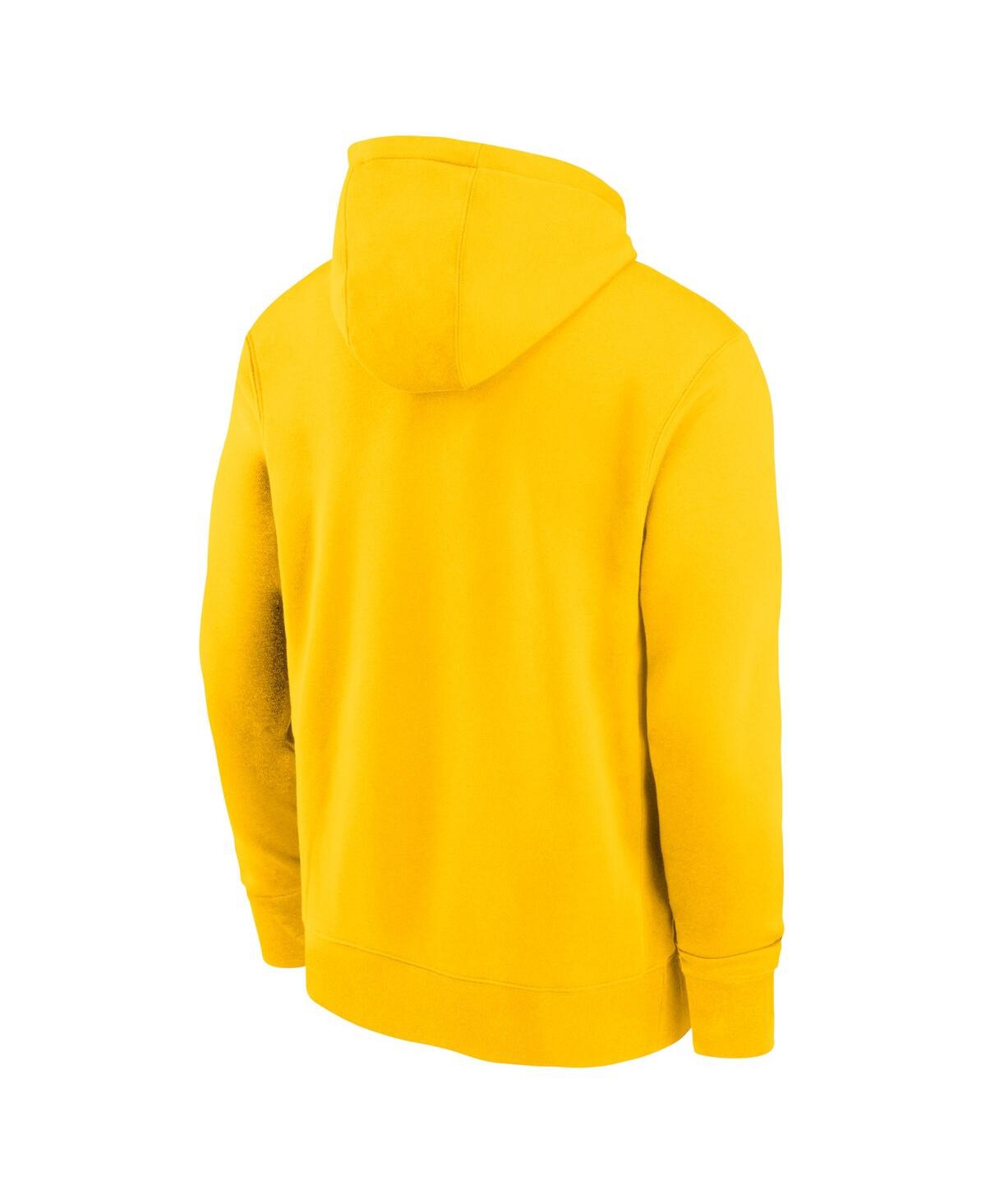 Shop Nike Men's  Yellow Barcelona Club Logo Pullover Hoodie