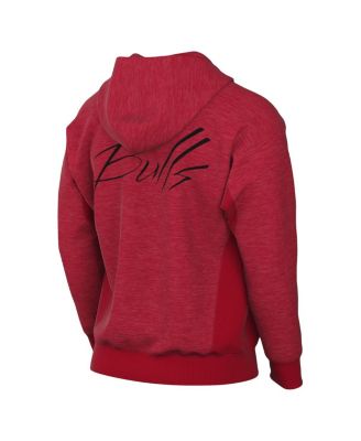 Men's Heather Red Chicago Bulls Courtside Versus Flight Pullover Hoodie