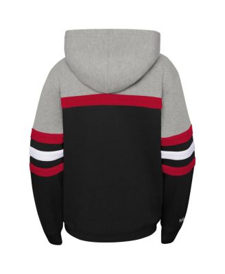 Big Boys Heather Gray, Black Chicago Bulls Hardwood Classics Head Coach Pullover Hoodie