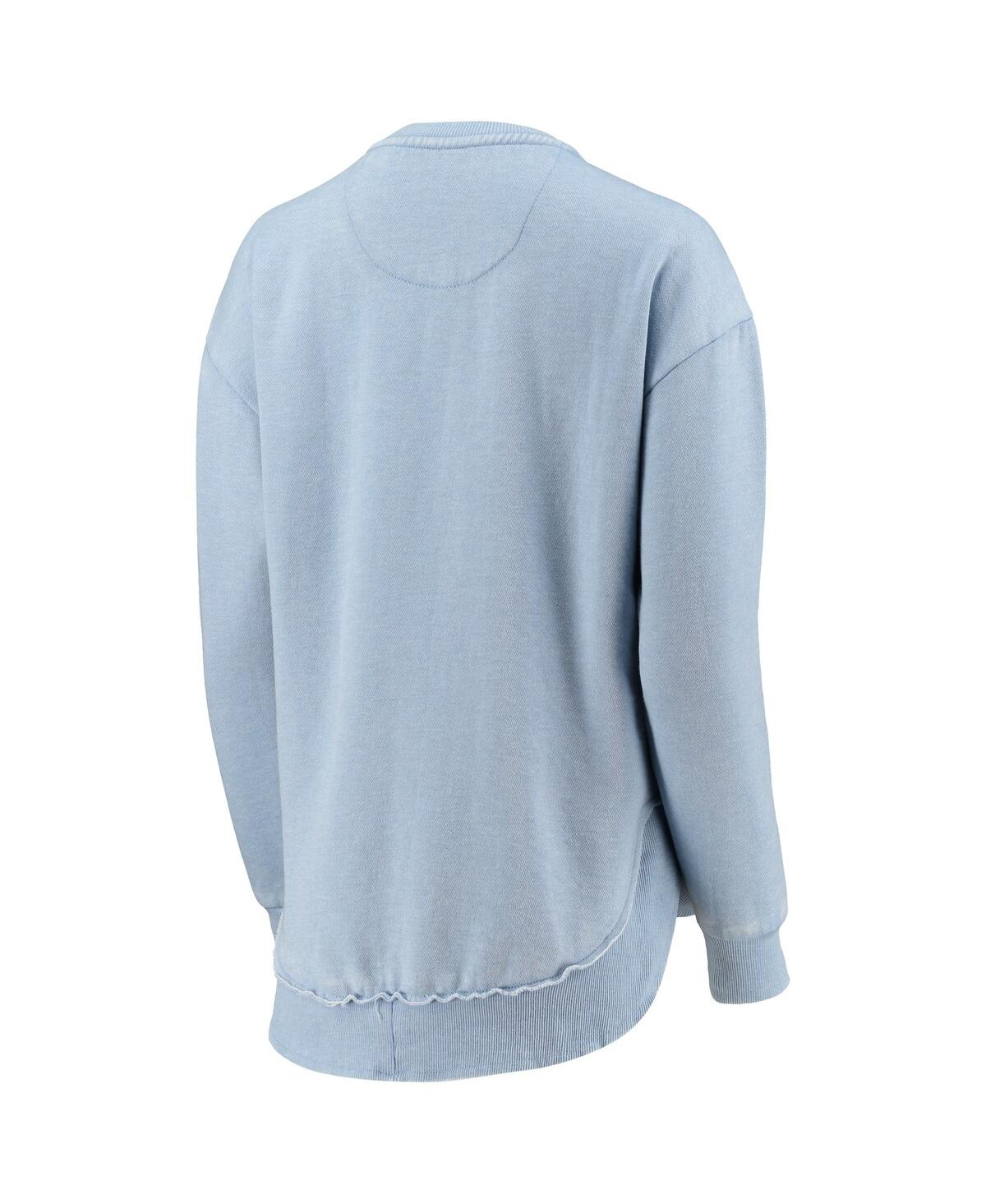 PRESSBOX WOMEN'S PRESSBOX CAROLINA BLUE NORTH CAROLINA TAR HEELS VINTAGE-LIKE WASH PULLOVER SWEATSHIRT 